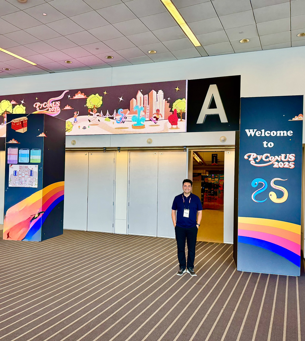 Bobby Azad at PyCon as a Python Software Foundation member